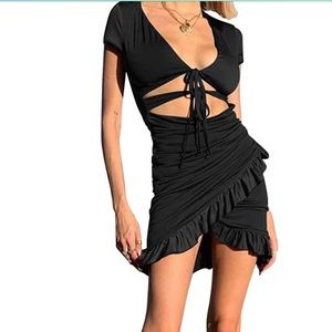 ruched bodycon cut-out dress (worn once!)